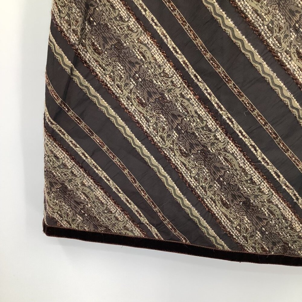 J. Jill Size 8P Elegant Brown Striped A-Line Skirt Tapestry Style Preppy Office - Picture 2 of 8